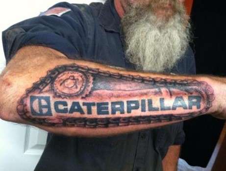 Caterpillar equipment tattoo design