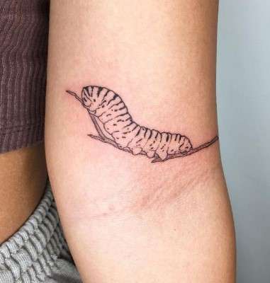 Simple caterpillar tattoo design