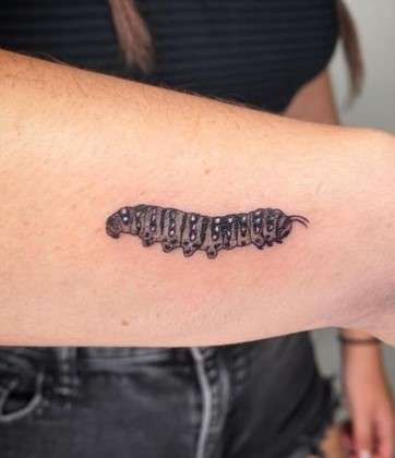 Simple caterpillar tattoo