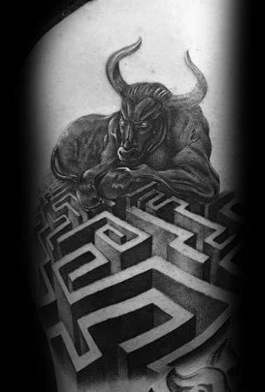 Minotaur labyrinth tattoo