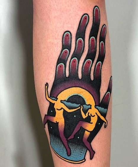 Psychedelic surrealism tattoo
