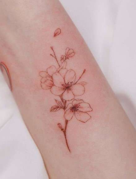 Whimsical Flower tattoo line