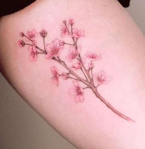 Whimsical Flower tattoo pink