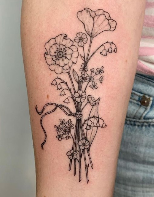 Whimsical Flower tattoo hand