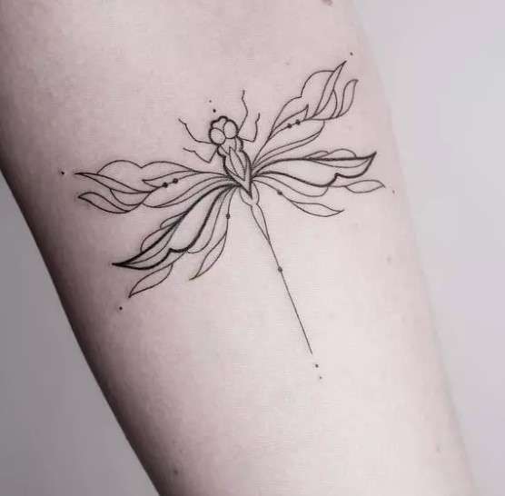 minimalist Whimsical dragonfly tattoo