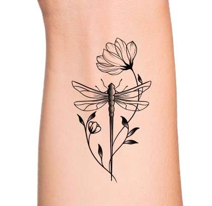simple Whimsical dragonfly tattoo