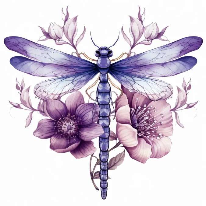 Whimsical dragonfly tattoo art