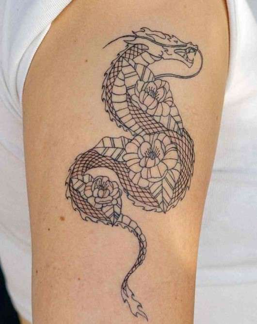 Whimsical abstract Dragon tattoo