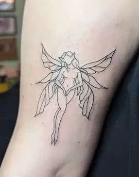 Whimsical Fairy  one line tattoo