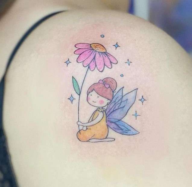 Cute Whimsical Fairy tattoo