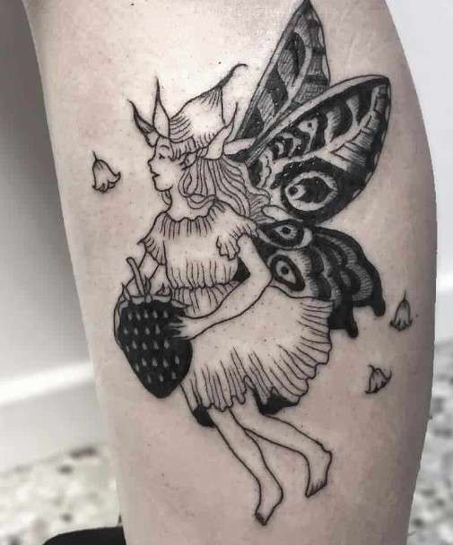 Whimsical Fairy tattoo cherry