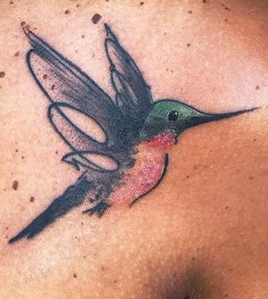 Whimsical Hummingbird tattoo art