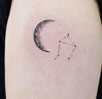 mini Whimsical Moon tattoo