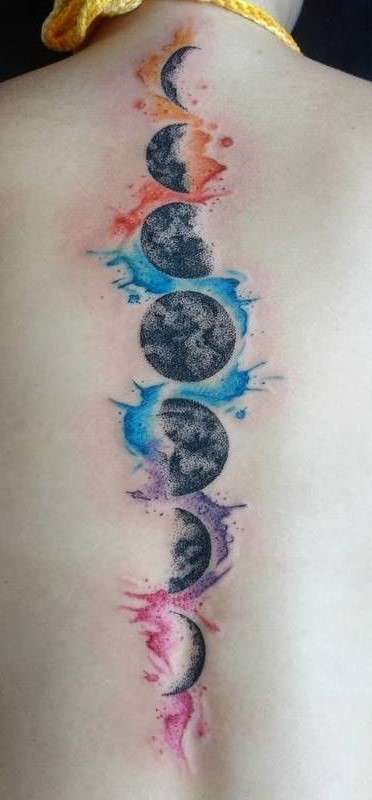 Whimsical Moon tattoo on neck