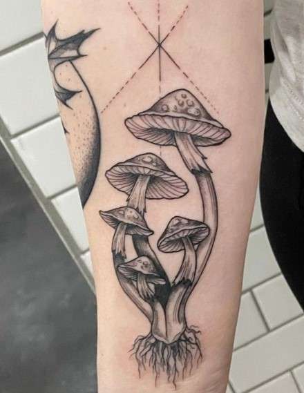 Whimsical Mushroom tattoo art
