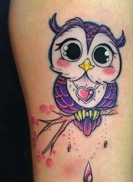 Whimsical cute Owl Tattoo