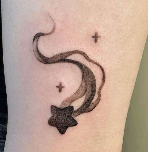 Whimsical falling Star Tattoo