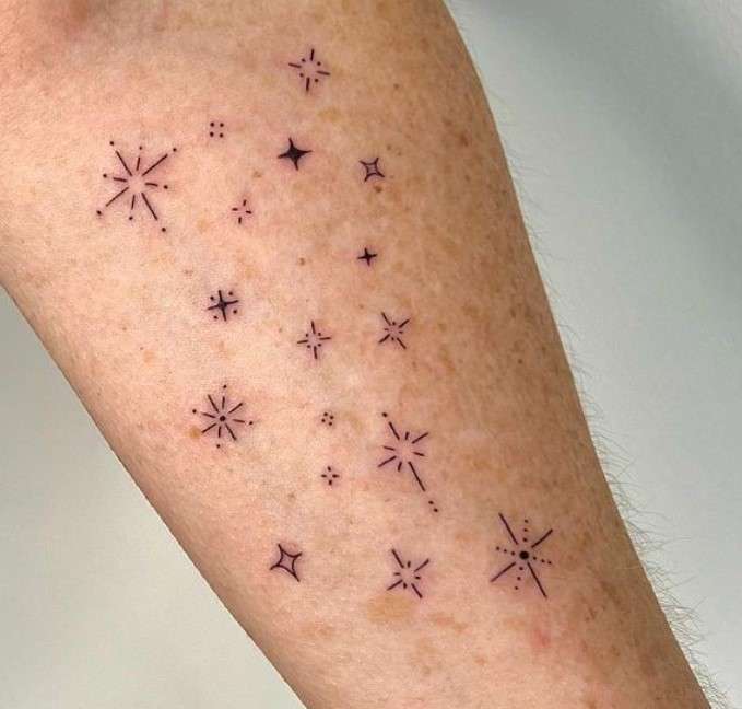 Whimsical  bunch of Stars Tattoo