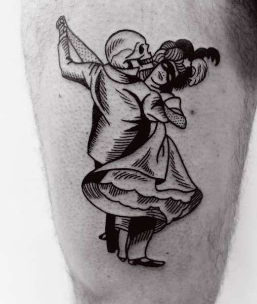 couple dancing Danse Macabre tattoo