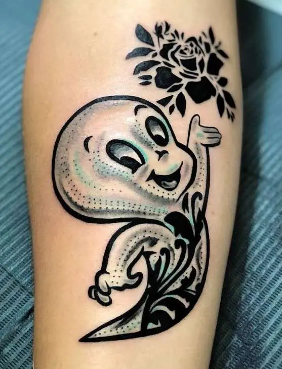 Casper macabre tattoo flower