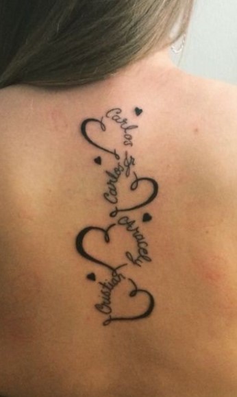 4 Kids Tattoo Ideas for Mom Spine