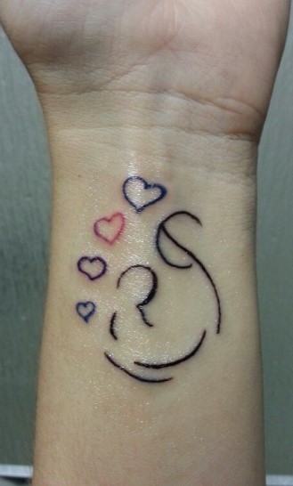 4 Kids Tattoo Ideas for Mom heart