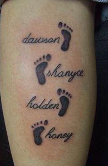 4 Kids Tattoo Ideas for Mom footprints