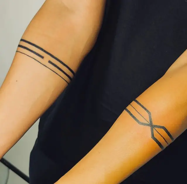 3 Line Tattoo both hand